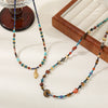 natural stone Copper Beaded Chain Beaded Irregular Necklace