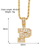 Copper Twisted Rope Chain 18K Gold Plated Plating Inlay letter Zircon Pendant Necklace