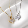 Copper box chain 18K Gold Plated Plating Inlay Heart Shape Zircon Pendant Necklace