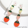 1 Pair Cartoon Style Cute Sweet Fruit Strawberry Arylic Drop Earrings