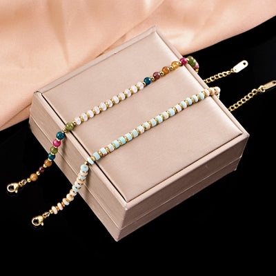 Casual Commute Geometric 304 Stainless Steel natural stone Beaded Chain Beaded Bracelets