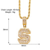 Copper Twisted Rope Chain 18K Gold Plated Plating Inlay letter Zircon Pendant Necklace