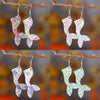 1 Pair Sweet Simple Style Sequins Fish Tail Pu Leather Drop Earrings