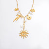 Jewelry Vintage Style Classic Style Sun Star Bow Knot 304 Stainless Steel Plating Multi Charms Necklace