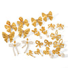 1 Pair Sweet Butterfly Bow Knot Plating Inlay 304 Stainless Steel Rhinestones Pearl 18K Gold Plated Drop Earrings Ear Studs