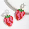 1 Pair Cartoon Style Cute Sweet Fruit Strawberry Arylic Drop Earrings