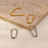 1 Pair Simple Style Paper Clip Solid Color Plating 304 Stainless Steel 18K Gold Plated Earrings