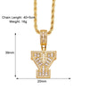 Copper Twisted Rope Chain 18K Gold Plated Plating Inlay letter Zircon Pendant Necklace