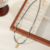 natural stone Copper Beaded Chain Beaded Irregular Necklace