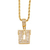 Copper Twisted Rope Chain 18K Gold Plated Plating Inlay letter Zircon Pendant Necklace