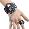 Punk Skull Alloy Leather  Mittens Bracelets