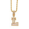 Copper Twisted Rope Chain 18K Gold Plated Plating Inlay letter Zircon Pendant Necklace