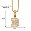 Copper Twisted Rope Chain 18K Gold Plated Plating Inlay letter Zircon Pendant Necklace