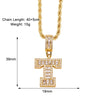 Copper Twisted Rope Chain 18K Gold Plated Plating Inlay letter Zircon Pendant Necklace