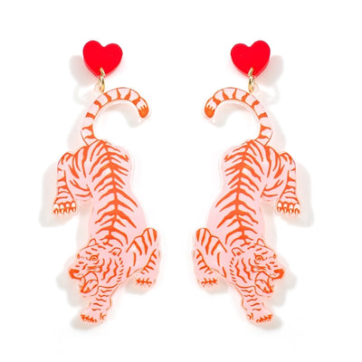 1 Pair Casual Classic Style Tiger Crocodile Arylic Drop Earrings