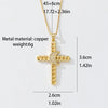 Copper box chain 18K Gold Plated Plating Inlay Cross Zircon Pendant Necklace