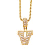 Copper Twisted Rope Chain 18K Gold Plated Plating Inlay letter Zircon Pendant Necklace