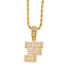 Copper Twisted Rope Chain 18K Gold Plated Plating Inlay letter Zircon Pendant Necklace