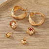 1 Set Elegant Luxurious Simple Style Geometric Hollow Out Alloy Earrings