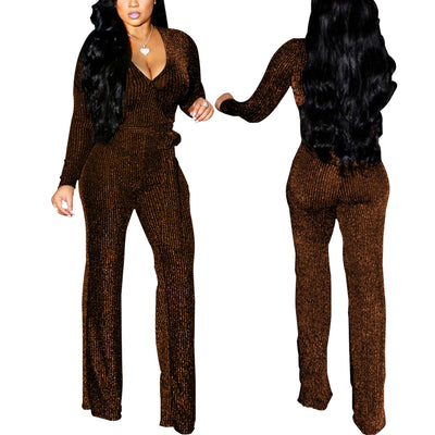 Women's Holiday Daily Business Solid Color Full Length Jumpsuits