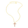 Copper cable chain 18K Gold Plated Plating Inlay Cross Zircon Pendant Necklace