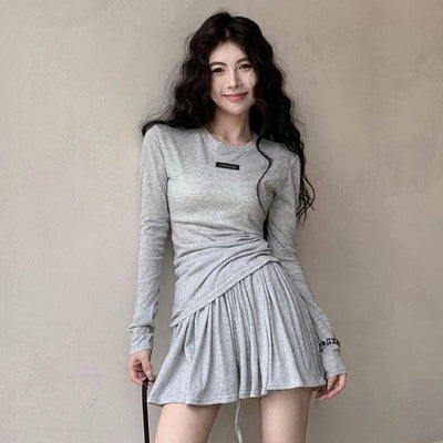 Daily Women's Casual Elegant Solid Color Spandex Polyester Skirt Sets Skirt Sets