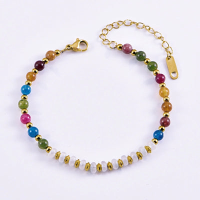 Casual Commute Geometric 304 Stainless Steel natural stone Beaded Chain Beaded Bracelets