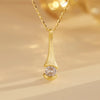 925 Sterling Silver Long-Lasting Plated Zircon cable chain Plating Inlay Geometric Pendant Necklace