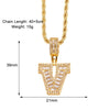 Copper Twisted Rope Chain 18K Gold Plated Plating Inlay letter Zircon Pendant Necklace