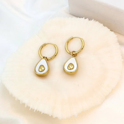 1 Pair Simple Style Avocado Plating Titanium Steel 18K Gold Plated Drop Earrings