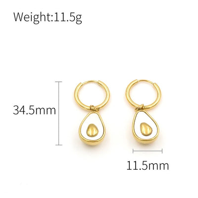 1 Pair Simple Style Avocado Plating Titanium Steel 18K Gold Plated Drop Earrings