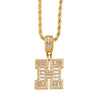 Copper Twisted Rope Chain 18K Gold Plated Plating Inlay letter Zircon Pendant Necklace