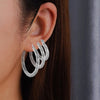 1 Pair Retro Simple Style Solid Color Plating 304 Stainless Steel Silver Plated Earrings