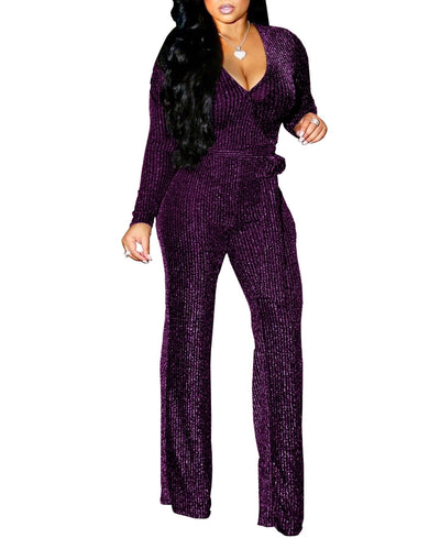 Women's Holiday Daily Business Solid Color Full Length Jumpsuits