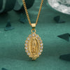 Copper cable chain 18K Gold Plated Inlay Geometric Zircon Pendant Necklace