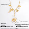 Jewelry Vintage Style Classic Style Sun Star Bow Knot 304 Stainless Steel Plating Multi Charms Necklace