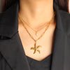 Jewelry Vintage Style Vacation Simple Style Starfish 304 Stainless Steel 18K Gold Plated Pearl Double Layer Necklaces