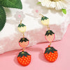 1 Pair Cartoon Style Cute Sweet Fruit Strawberry Arylic Drop Earrings