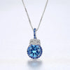 925 Sterling Silver Long-Lasting Plated Zircon box chain Round Necklace