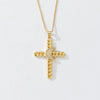 Copper box chain 18K Gold Plated Plating Inlay Cross Zircon Pendant Necklace