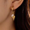 1 Pair Retro Beach Conch Pearl Plating 304 Stainless Steel 18K Gold Plated Drop Earrings