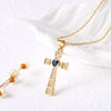 Copper ball chain 18K Gold Plated Plating Inlay Cross Zircon Pendant Necklace