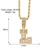 Copper Twisted Rope Chain 18K Gold Plated Plating Inlay letter Zircon Pendant Necklace