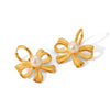 1 Pair Sweet Butterfly Bow Knot Plating Inlay 304 Stainless Steel Rhinestones Pearl 18K Gold Plated Drop Earrings Ear Studs