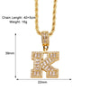 Copper Twisted Rope Chain 18K Gold Plated Plating Inlay letter Zircon Pendant Necklace