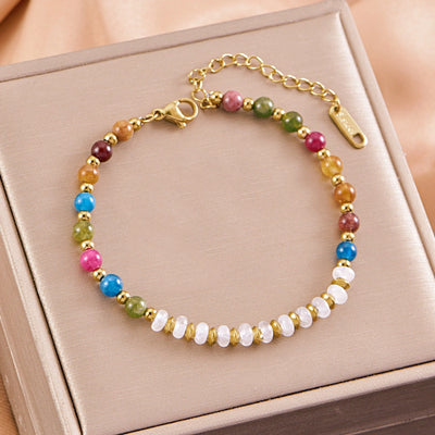 Casual Commute Geometric 304 Stainless Steel natural stone Beaded Chain Beaded Bracelets