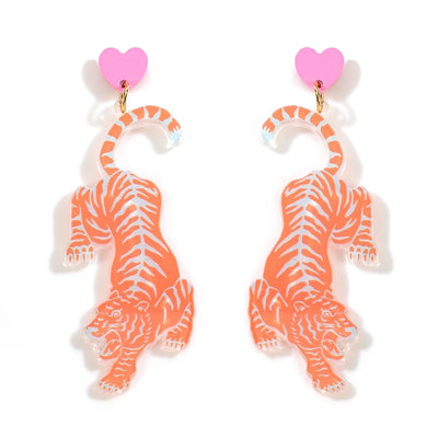 1 Pair Casual Classic Style Tiger Crocodile Arylic Drop Earrings